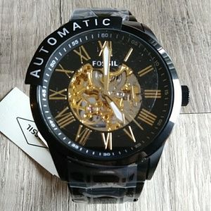 Fossil Skeleton Automatic Ion Black Men's Watch
